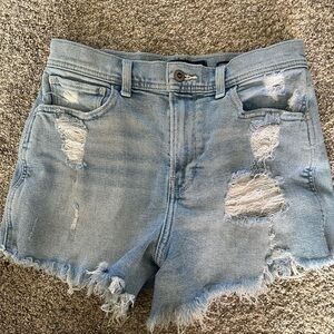 Hollister Light Blue Distressed Cutoff Denim Shorts